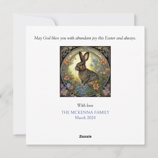  konijn blij Pasen Groeten Feestdagenkaart (Achterkant)