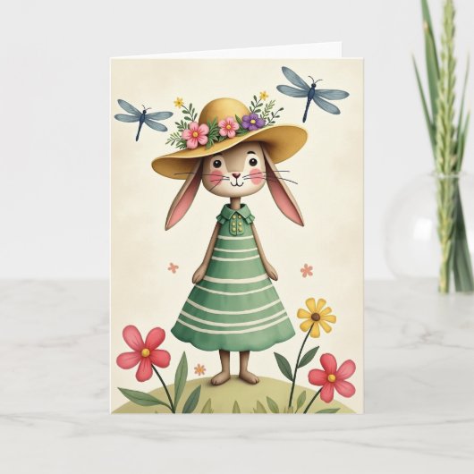 Konijn Bloeit Zomer Dag Kaart (Voorkant)