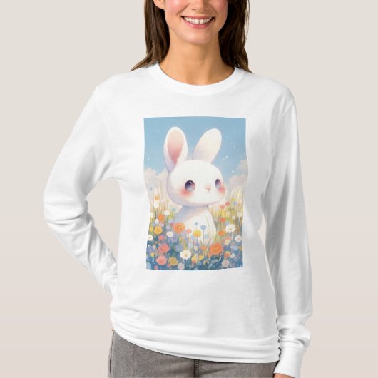 Konijn bloem Bliss T-shirt (Voorkant)
