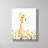 Konijn bloem bos tuin decor  canvas afdruk (Voorkant)