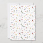 Konijn Bloem Eerste Verjaardagsuitnodiging Kaart (Achterkant)