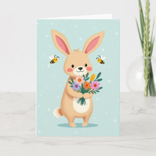 Konijn Bloem Vriendenkaart Kaart