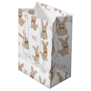 Konijn Bloem Wilde Bloemen Coquette Strik Medium Cadeauzakje