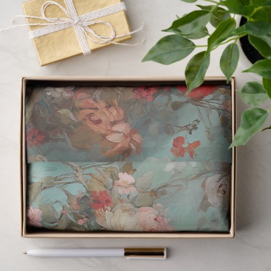 Konijn & Bloemen Basket Decoupage Tissuepapier (Geschenk)