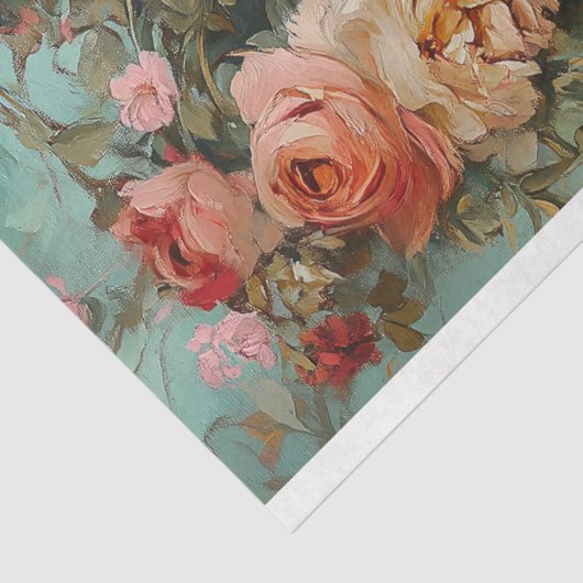  Konijn & Bloemen Basket Decoupage Tissuepapier (Detail)