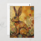 Konijn Bloemen Collage Briefkaart (Voorkant / Achterkant)