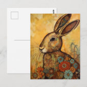 Konijn Bloemen Collage Briefkaart (Voorkant / Achterkant)