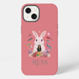 Konijn, Bloemen & Vogels Gepersonaliseerd ontwerp iPhone 13 Hoesje