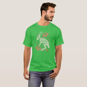 Konijn Bloemenskelet Bloem Dier retro T-shirt (Voorkant volledig)