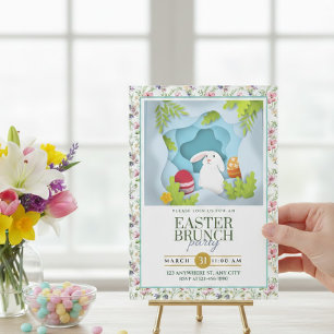 Konijn & Bloemige Pasen Brunch I 3D Stijl Aankondiging
