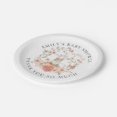 konijn bloemnaam dank u Baby shower Papieren Bordje (Gekanteld)