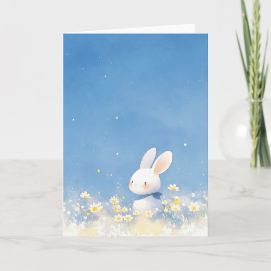 Konijn Bloemrijke Fantasie Kaart (Voorkant)