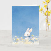 Konijn Bloemrijke Fantasie Kaart (Gele Bloem)