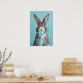 Konijn Blowing Bubble Gum Bubble Poster (Keuken)