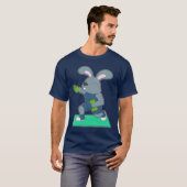 Konijn Bodybuilder Hantels Lichaamstraining T-shirt (Voorkant volledig)