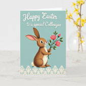 Konijn Boeket Viering Kaart (Gele Bloem)