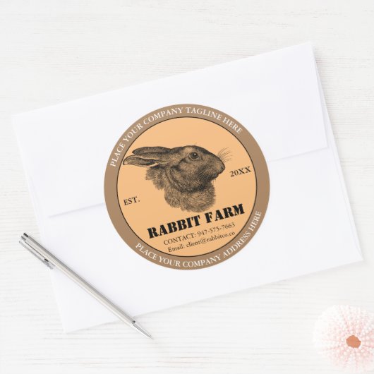 Konijn Boerderij Label Sticker (Envelop)