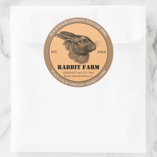  Konijn Boerderij Label Sticker (Tas)
