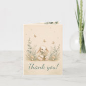 Konijn bos baby shower bedankje bedankkaart (Voorkant)