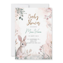 Konijn Bos Baby Shower Uitnodiging