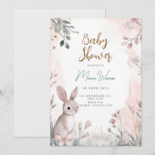 Konijn Bos Baby Shower Uitnodiging (Voorkant / Achterkant)