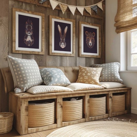 Konijn | Bosdier Konijn Muurprint Poster