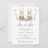  konijn Botanische Baby Kaart (Voorkant)