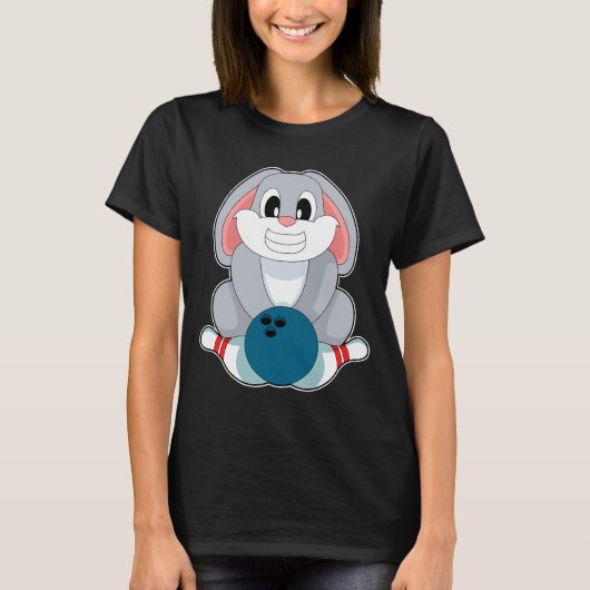 Konijn Bowling Bowling bal Bowling kegel T-shirt (Voorkant)