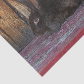 Konijn Bruin Houtstructuur Pasen Tissuepapier (Detail)