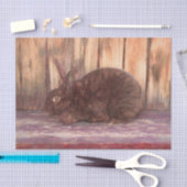 Konijn Bruine Houtnerf Schets Kunst Pasen Tissuepapier (Craft)