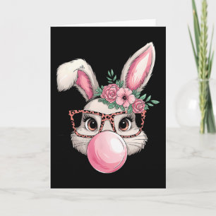 Konijn Bunny Blaast Bubbel Pasen Dag Schattige Vro Kaart