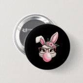 Konijn Bunny Blaast Bubbel Pasen Dag Schattige Vro Ronde Button 5,7 Cm (Voorkant /achterkant)