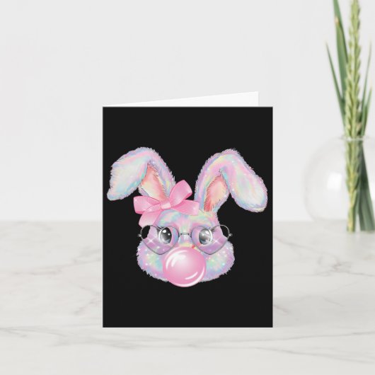Konijn Bunny Blowing Bubble Happy Easter Schattige Kaart (Voorkant)