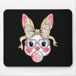 Konijn Bunny Blowing Bubble Happy Easter Schattige Muismat