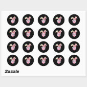 Konijn Bunny Blowing Bubble Happy Easter Schattige Ronde Sticker (Vel)