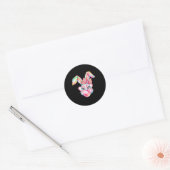 Konijn Bunny Blowing Bubble Happy Easter Schattige Ronde Sticker (Envelop)
