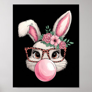 Konijn Bunny Blowing Bubble Paasdag Schattigee vro Poster