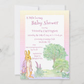 Konijn Bunny Greenery Roze Baby shower Kaart (Voorkant)