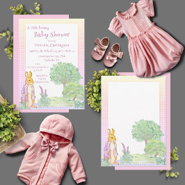 Konijn Bunny Greenery Roze Baby shower Kaart