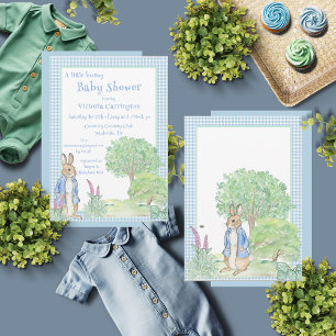 Konijn Bunny Groen Blauw Baby Shower Kaart