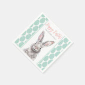 Konijn Bunny Happy Easter Animal Art Schattige Pas Servet (Hoek)