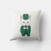 Konijn Bunny Klarinet Marching Band Green Gold Kussen (Achterkant)