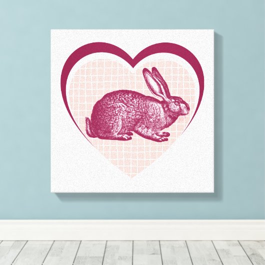 konijn canvas afdruk (Insitu (Houten vloer))