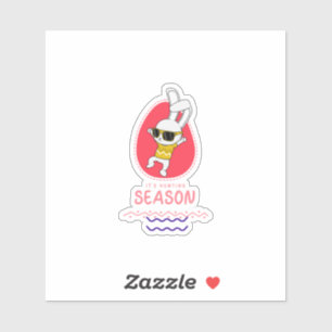 Konijn Cartoon Schattig Dier Jagen Konijn Sticker