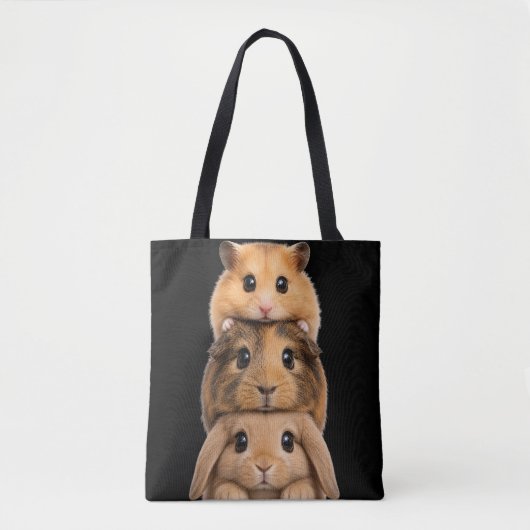 Konijn, cavia & hamster gelaagd tote bag (Voorkant)