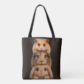 Konijn, cavia & hamster gelaagd tote bag (Achterkant)