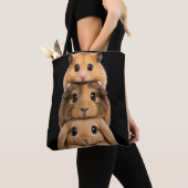 Konijn, cavia & hamster gelaagd tote bag (Dichtbij)
