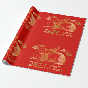 Konijn Chinese Dierriem Nieuwjaar Cadeaupapier
