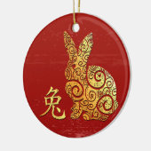 Konijn Chinese Zodiac Horoscoop sterrenbeeld Keramisch Ornament (Links)