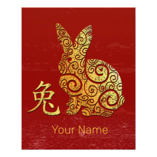 Konijn Chinese Zodiac Horoscoop sterrenbeeld Perfect Poster